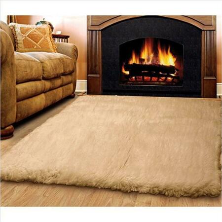 LINON 3 X 5 Ft. Flokati Flat Woven Area Rug - Tan FLK-3AT35